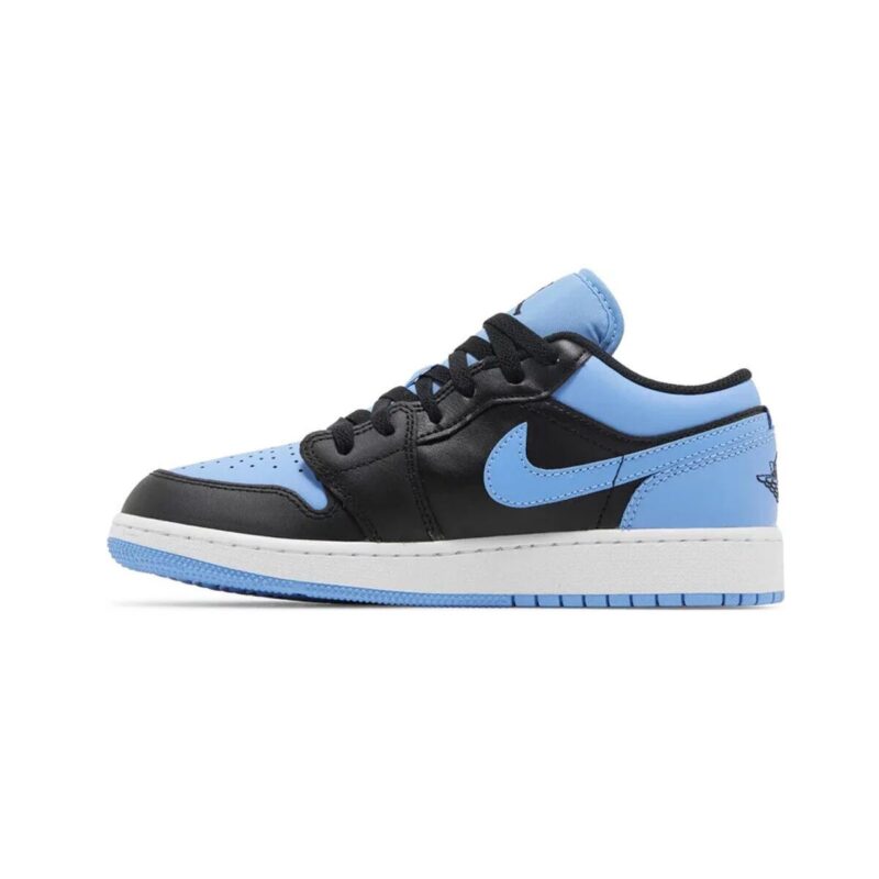 Big Kids Jordan 1 Low Black/Black-University Blue (553560 041)