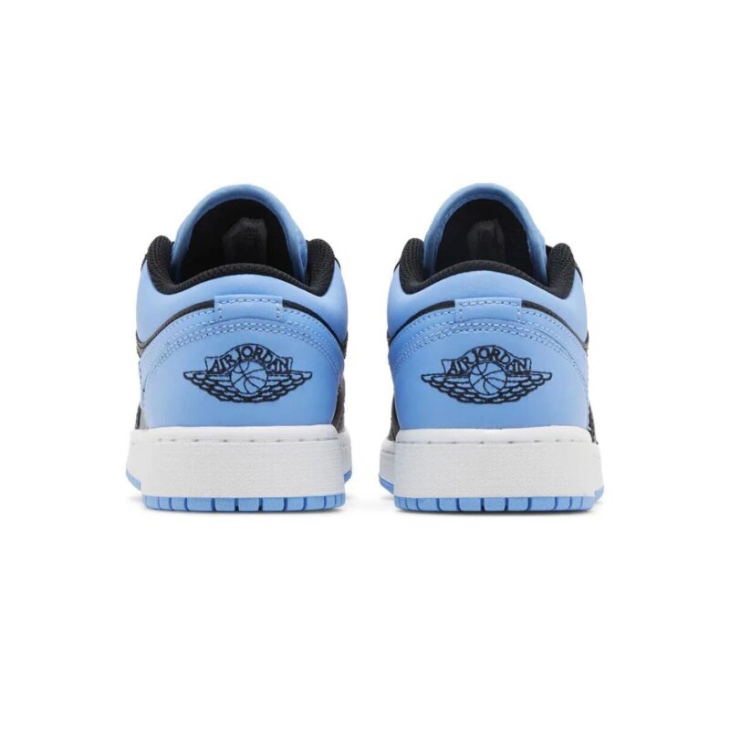 Big Kids Jordan 1 Low Black/Black-University Blue (553560 041)