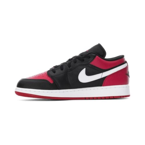 Big Kids Jordan 1 Low Black/Gym Red-White (553560 066)