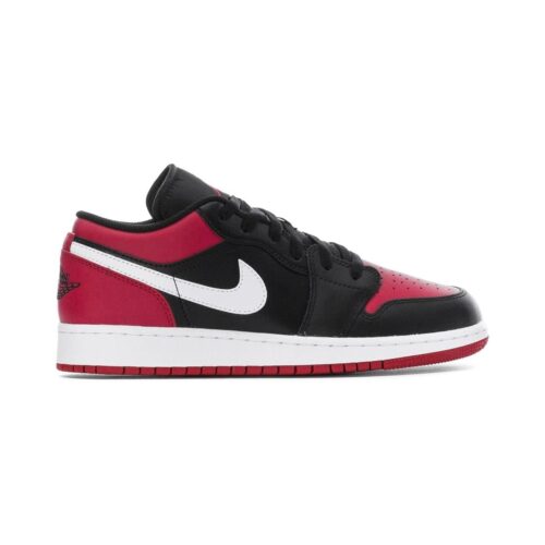 Big Kids Jordan 1 Low Black/Gym Red-White (553560 066)