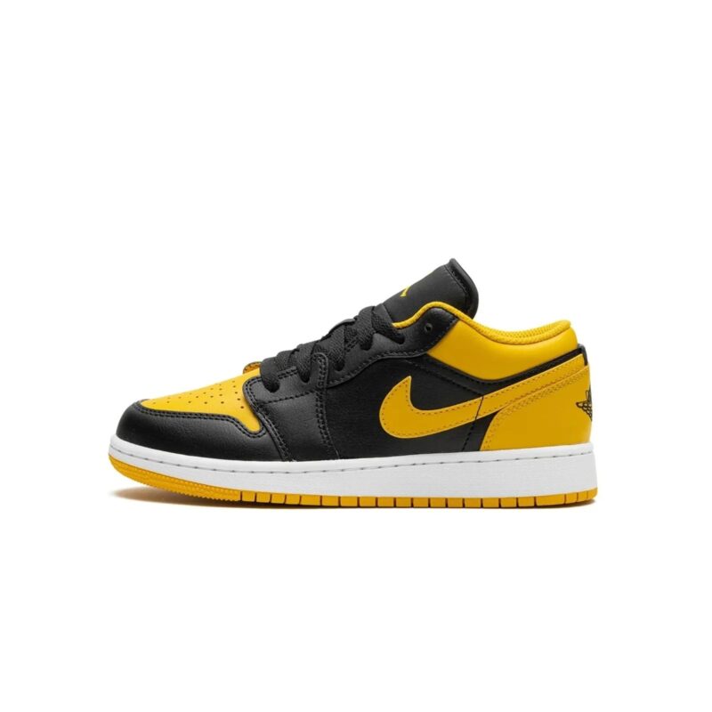 Big Kids Jordan 1 Low Black/Yellow Ochre-White (553560 072)