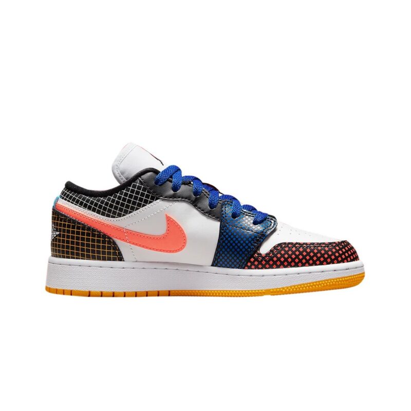 Big Kids Jordan 1 Low Mmd Bg White/Bright Mango-Black (Dh7547 100)