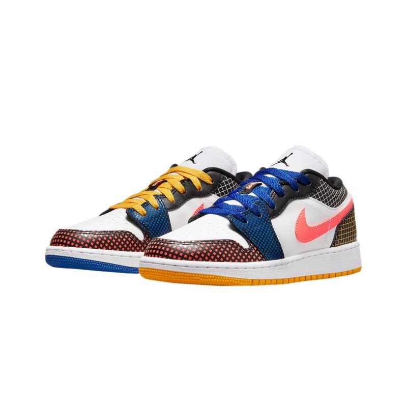 Big Kids Jordan 1 Low Mmd Bg White/Bright Mango-Black (Dh7547 100)