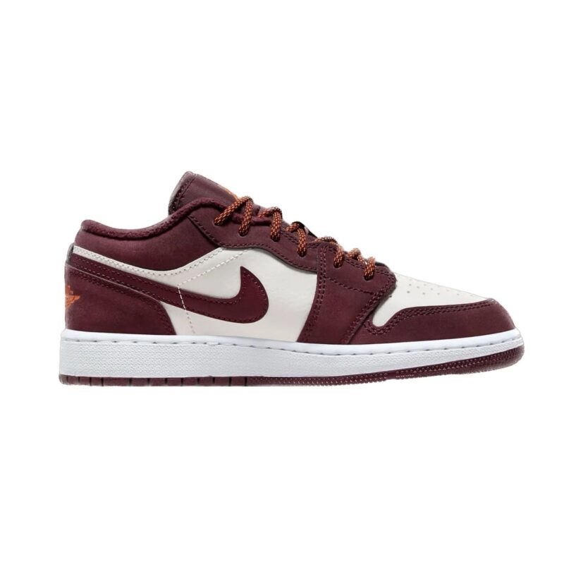 Big Kids Jordan 1 Low Phantom/Night Maroon (553560 068)