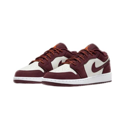 Big Kids Jordan 1 Low Phantom/Night Maroon (553560 068)