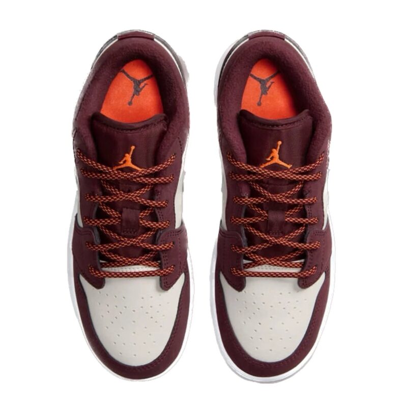 Big Kids Jordan 1 Low Phantom/Night Maroon (553560 068)