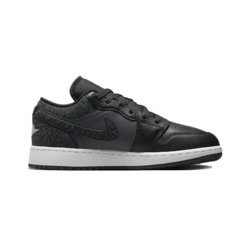 Big Kids Jordan 1 Low Se Black Elephant Off Noir/Blk-Wht-Blk (Fb9908 001)