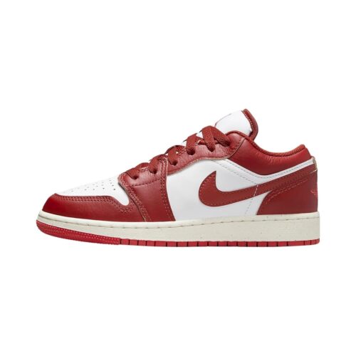 Big Kids Jordan 1 Low Se White/Dune Red-Lobster-Sail (Fj3465 160)