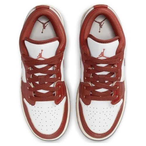 Big Kids Jordan 1 Low Se White/Dune Red-Lobster-Sail (Fj3465 160)