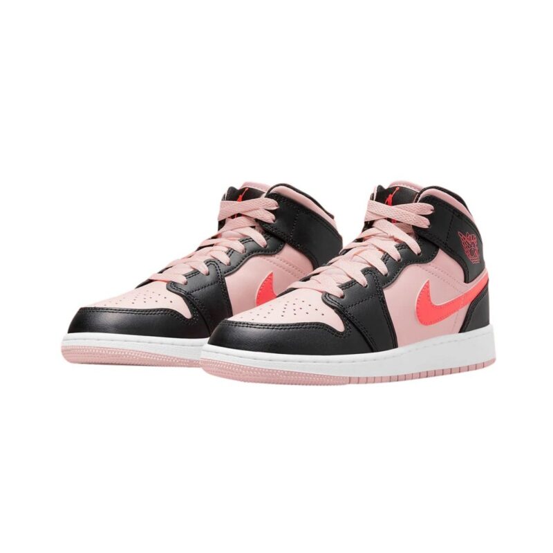 Big Kids Jordan 1 Mid Atmosphere/Infrared 23-Black (554725 604)