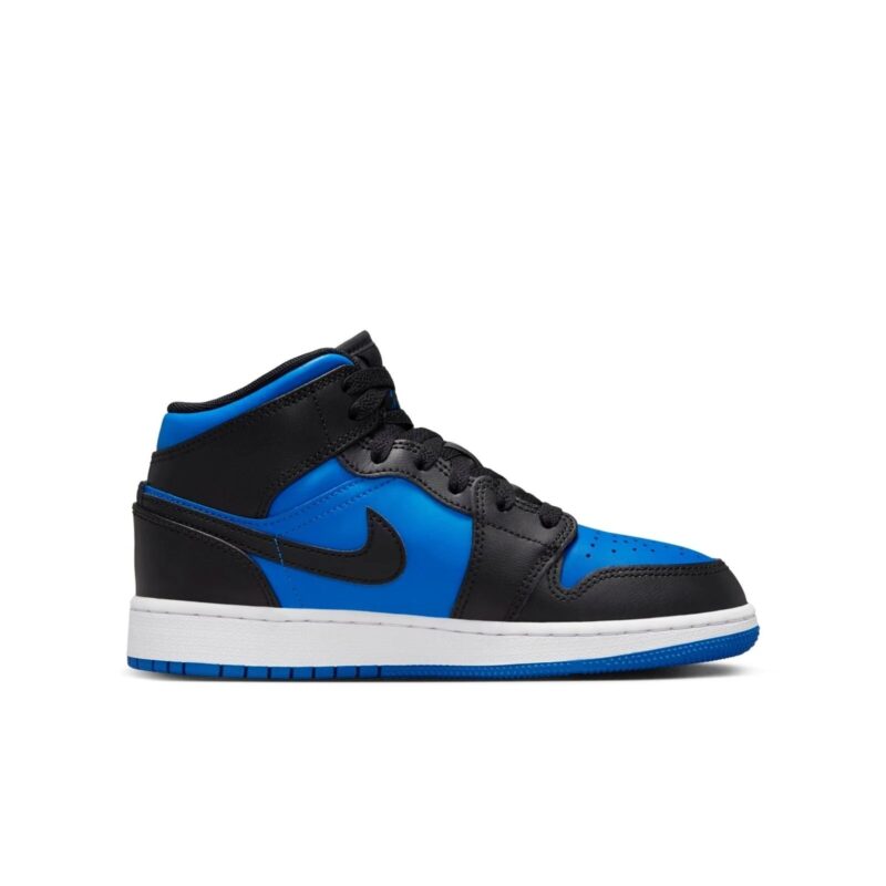 Big Kids Jordan 1 Mid Black/Royal Blue-Black-White (Dq8423 042)