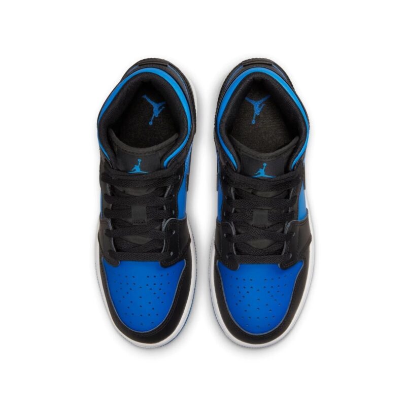 Big Kids Jordan 1 Mid Black/Royal Blue-Black-White (Dq8423 042)