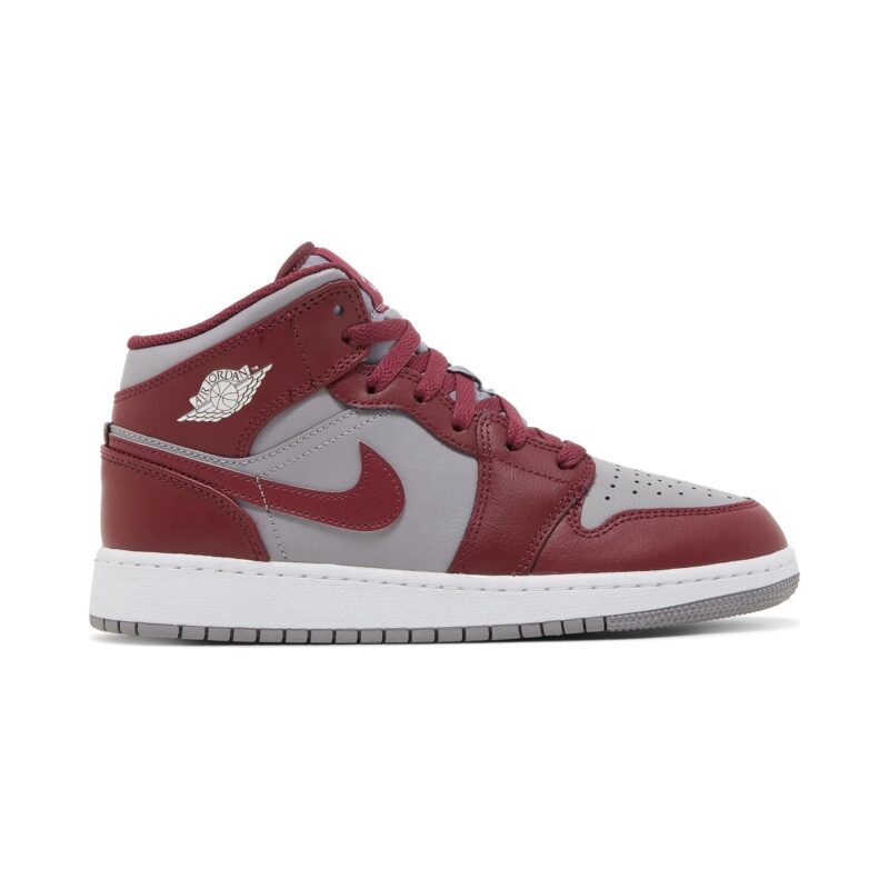 Big Kids Jordan 1 Mid Cherrywood Red/White (Dq8423 615)