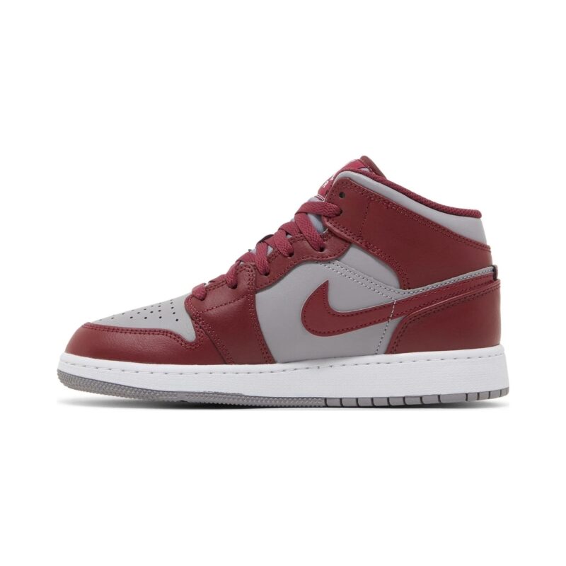 Big Kids Jordan 1 Mid Cherrywood Red/White (Dq8423 615)