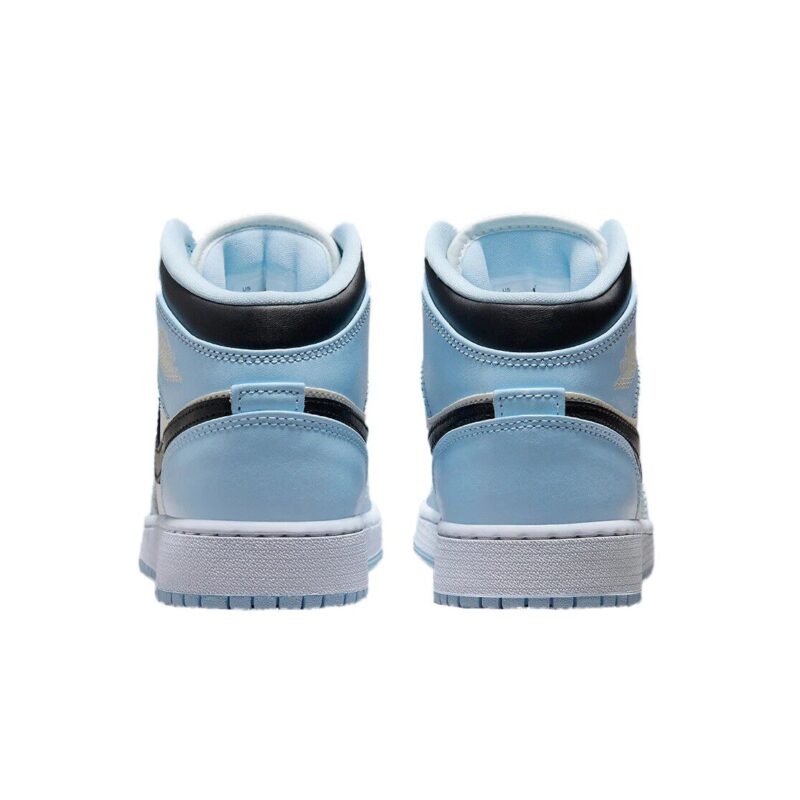 Big Kids Jordan 1 Mid Ice Blue/Black-Sail-White (555112 401)