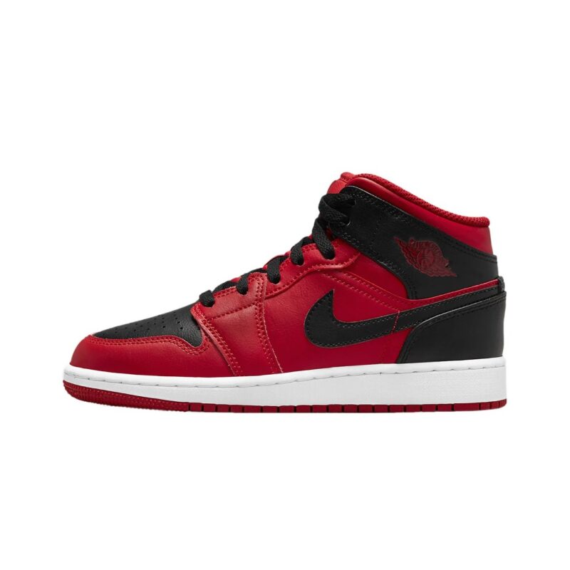 Big Kids Jordan 1 Mid Reverse Bred Gym Red/Black-White (554725 660)