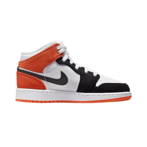 Big Kids Jordan 1 Mid Se Basketball Blossom White/Black-Starfish (Dq8390 100)