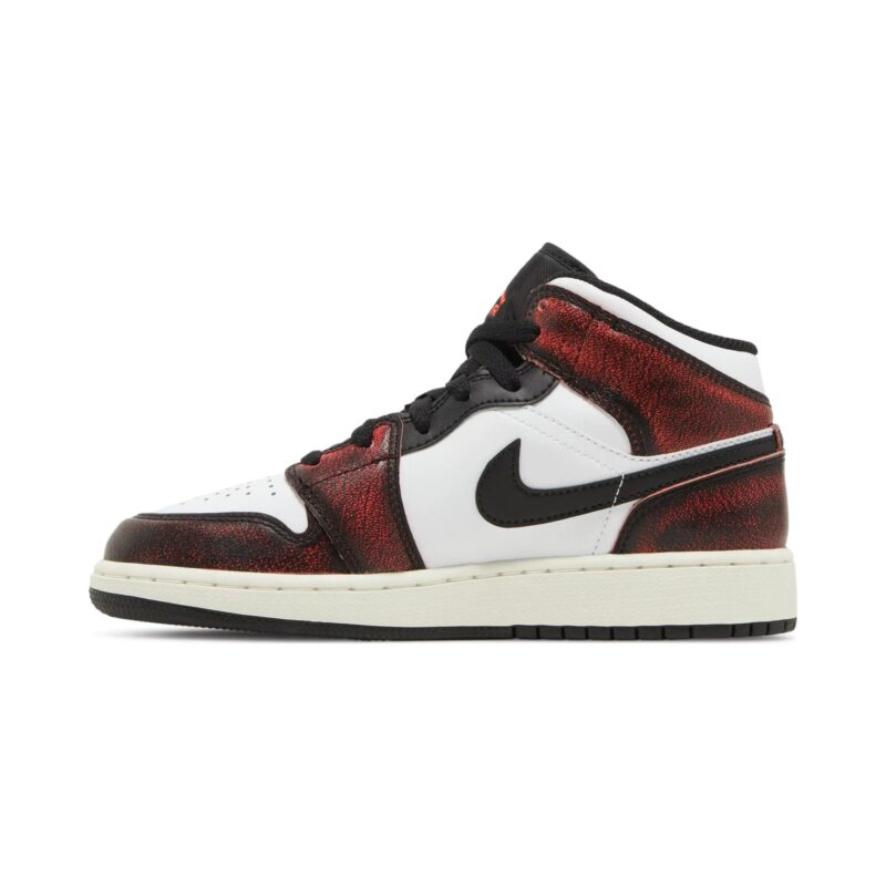 Big Kids Jordan 1 Mid Se Black/Infrared 23-White-Sail (Fb0568 006)