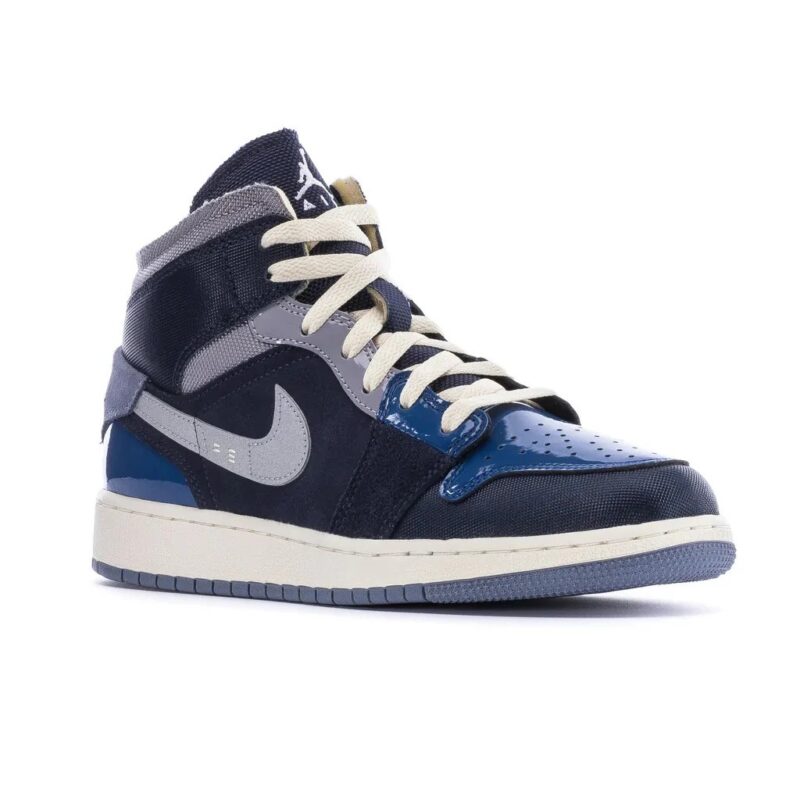 Big Kids Jordan 1 Mid Se Craft Obsidian/White-French Blue (Dx2193 400)