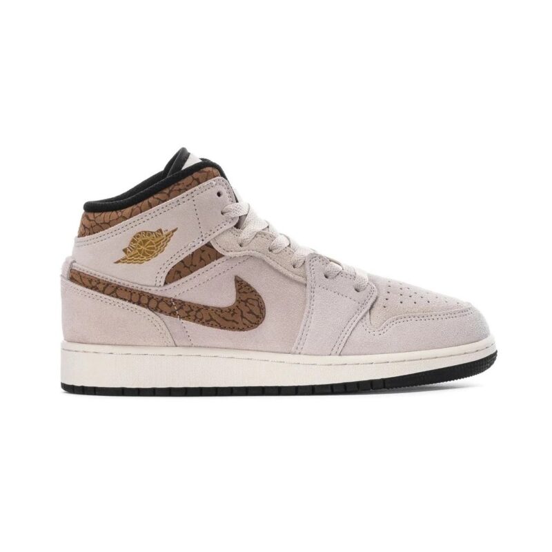 Big Kids Jordan 1 Mid Se Lt Oreowood Brn/Metallic Gold (Dz5369 102)