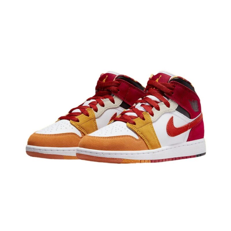 Big Kids Jordan 1 Mid Se Picnic Paprika/Cinnabar-Black (Dx2460 601)