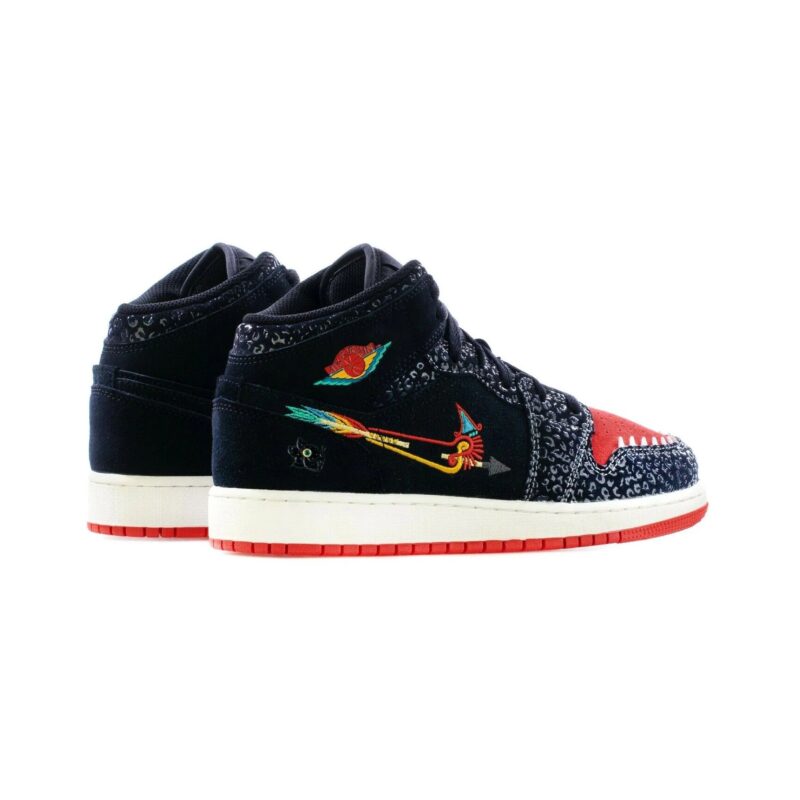 Big Kids Jordan 1 Mid Se Siempre Familia Blk/Chil Red-Sl (Dn5121 001)