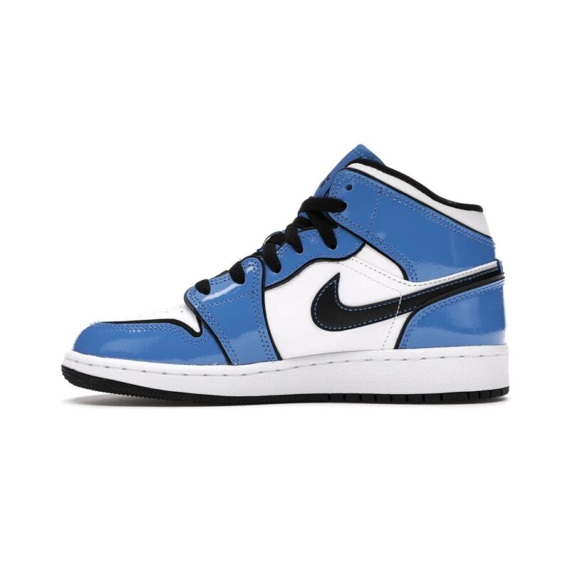 Big Kids Jordan 1 Mid Se Signal Blue/Black-White (Bq6931 402)