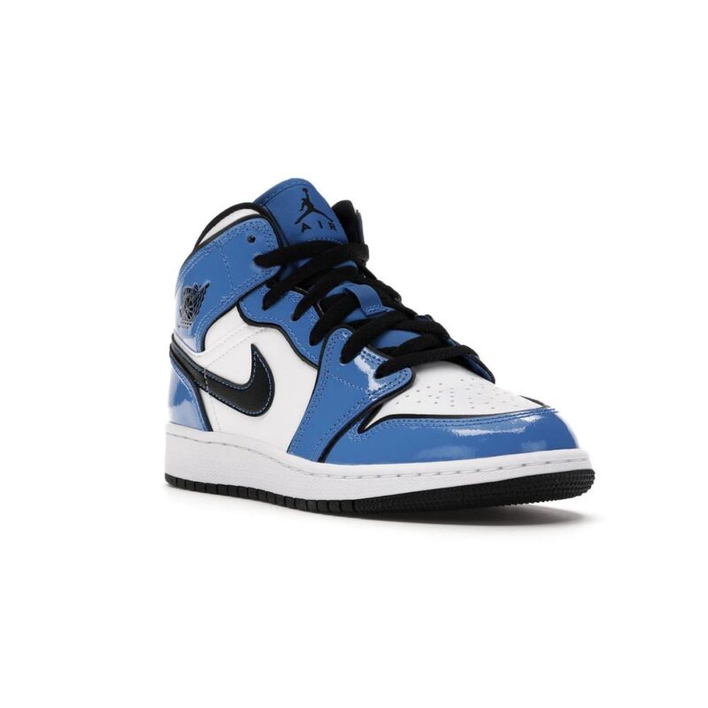 Big Kids Jordan 1 Mid Se Signal Blue/Black-White (Bq6931 402)