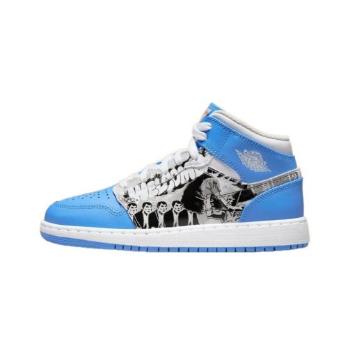 Big Kids Jordan 1 Mid Ss Game Winner White/Univ Blu-Strfsh (Dr6492 100)