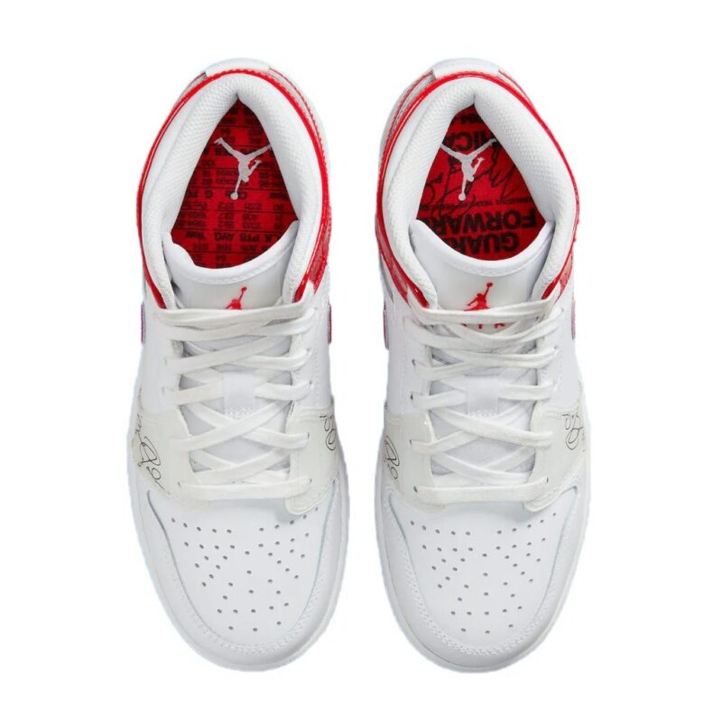 Big Kids Jordan 1 Mid Ss Rookie Season White/University Red (Dr6496 116)