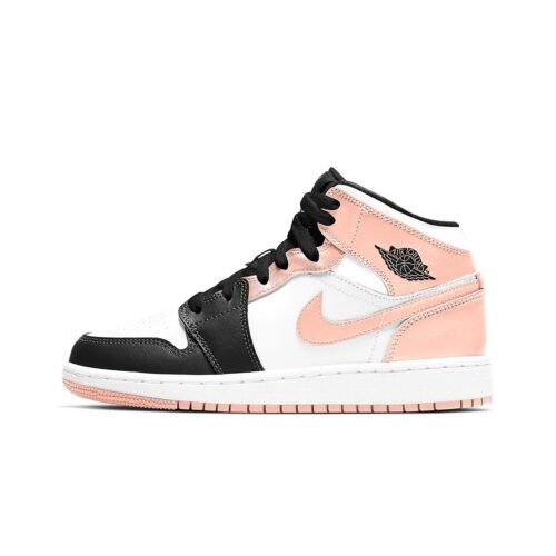 Big Kids Jordan 1 Mid White/Arctic Orange-Black (554725 133)