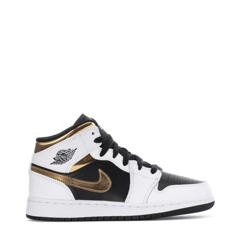 Big Kids Jordan 1 Mid White/Multi-Color-Black (554725 190)