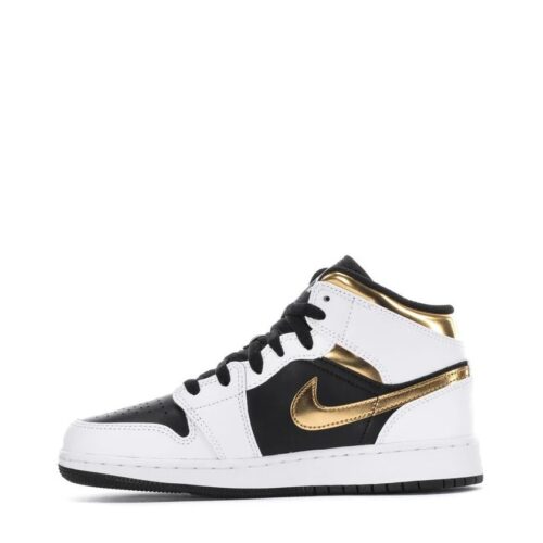 Big Kids Jordan 1 Mid White/Multi-Color-Black (554725 190)