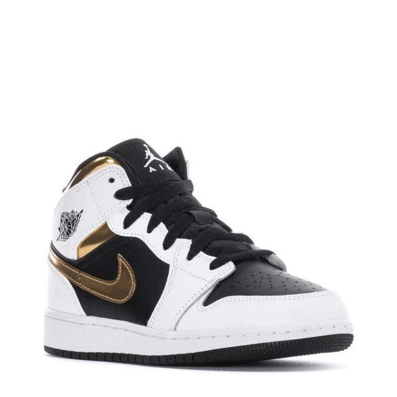 Big Kids Jordan 1 Mid White/Multi-Color-Black (554725 190)