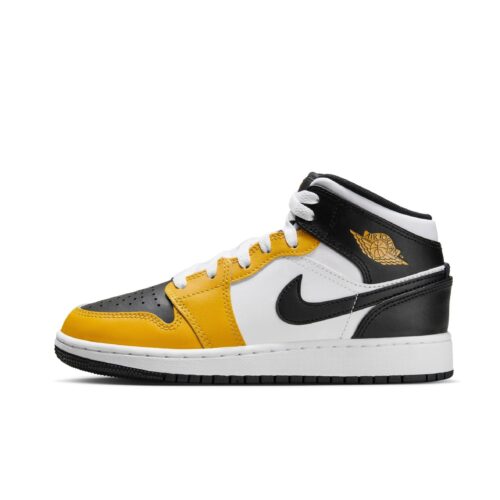 Big Kids Jordan 1 Mid Yellow Ochre/Black-White (Dq8423 701)