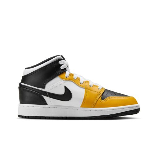 Big Kids Jordan 1 Mid Yellow Ochre/Black-White (Dq8423 701)