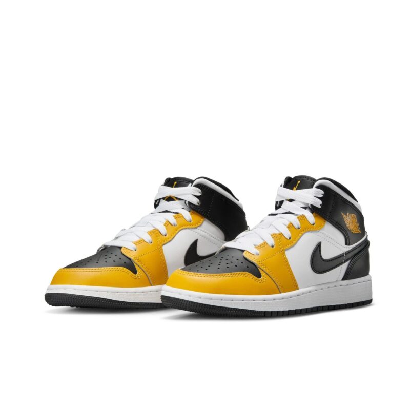 Big Kids Jordan 1 Mid Yellow Ochre/Black-White (Dq8423 701)