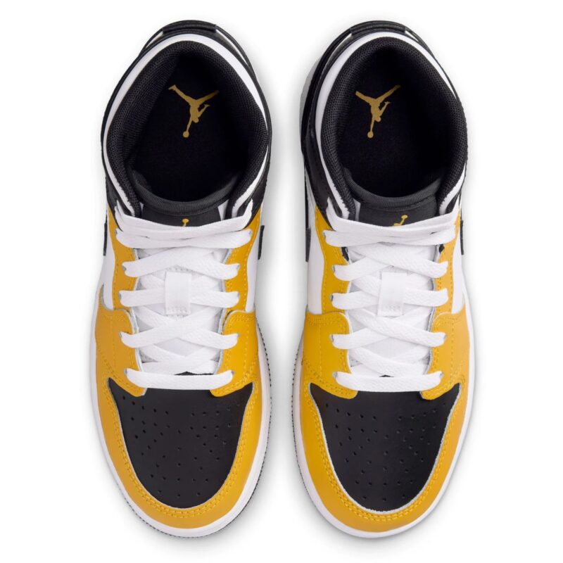 Big Kids Jordan 1 Mid Yellow Ochre/Black-White (Dq8423 701)