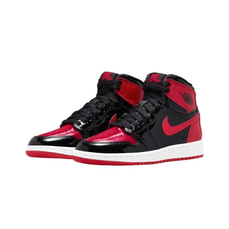 Big Kids Jordan 1 Retro High Og Patent Bred Blk/Varsity Red-Wht (575441 063)