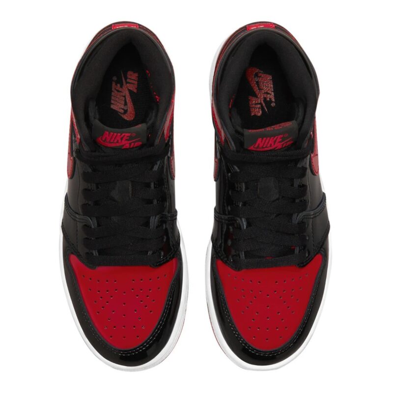 Big Kids Jordan 1 Retro High Og Patent Bred Blk/Varsity Red-Wht (575441 063)