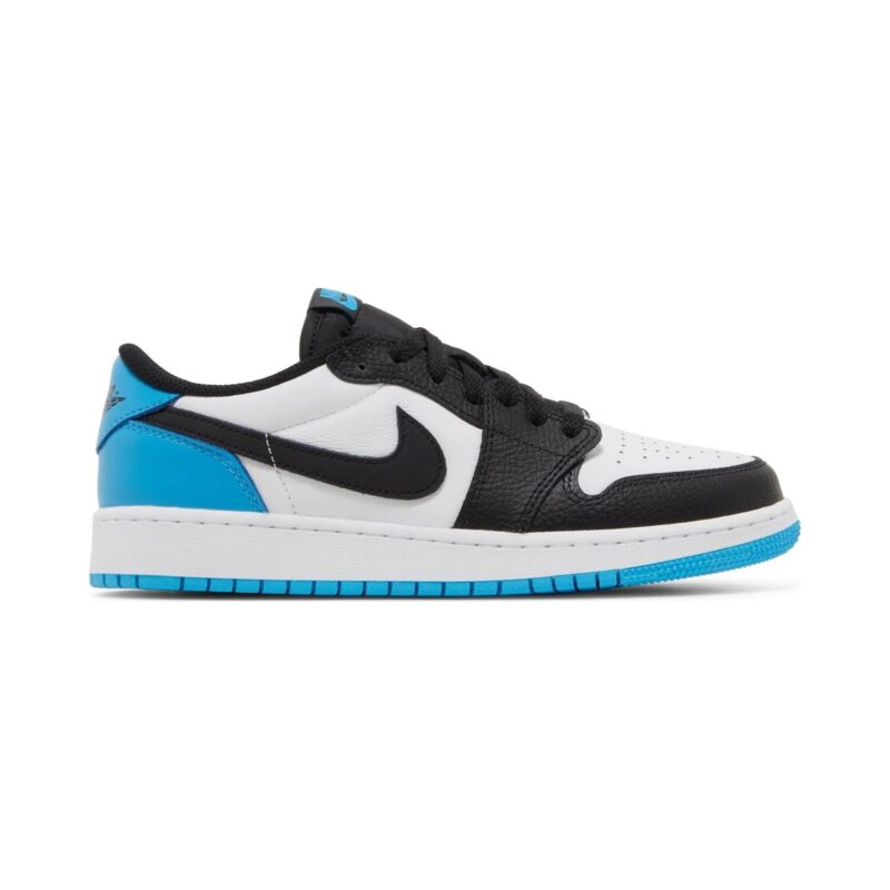 Big Kids Jordan 1 Retro Low Og White/Dk Powder Blue-Black (Cz0858 104)