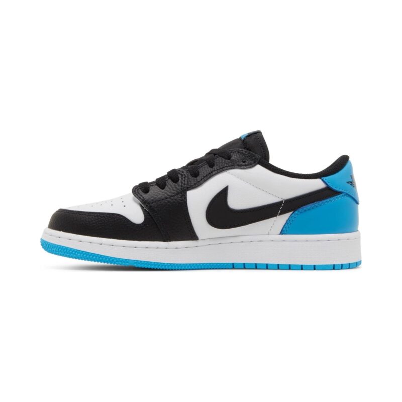 Big Kids Jordan 1 Retro Low Og White/Dk Powder Blue-Black (Cz0858 104)