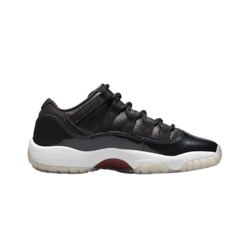 Big Kids Jordan 11 Retro Low 72-10 Black/Gym Red-White-Sail (528896 001)