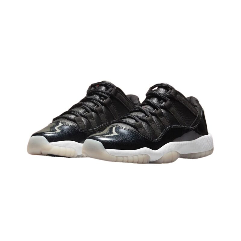 Big Kids Jordan 11 Retro Low 72-10 Black/Gym Red-White-Sail (528896 001)