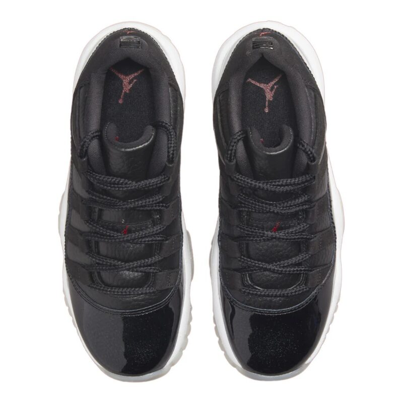 Big Kids Jordan 11 Retro Low 72-10 Black/Gym Red-White-Sail (528896 001)