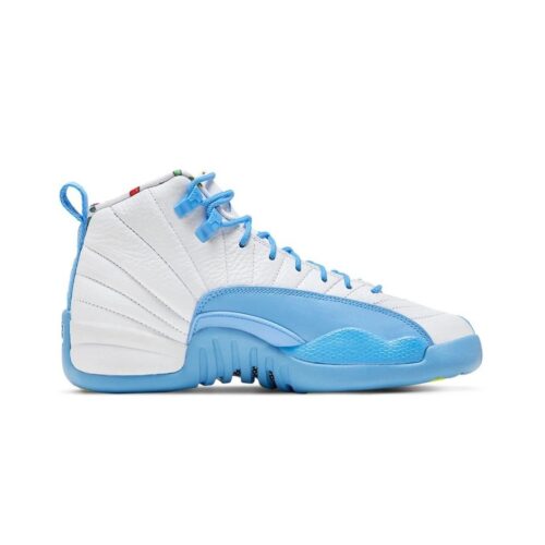 Big Kids Jordan 12 Retro Emoji White/University Blue (Dq4365 114)