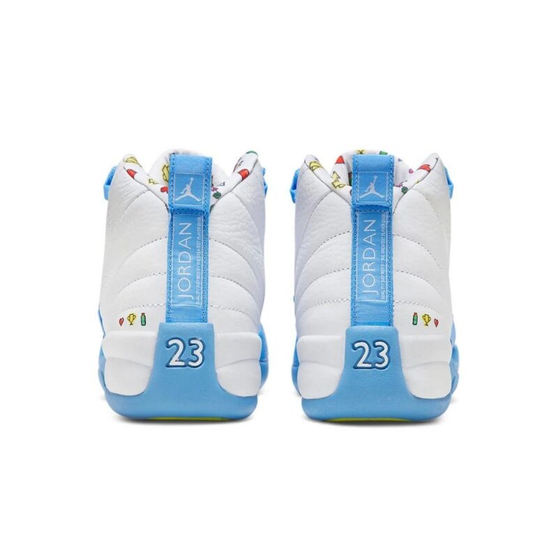 Big Kids Jordan 12 Retro Emoji White/University Blue (Dq4365 114)