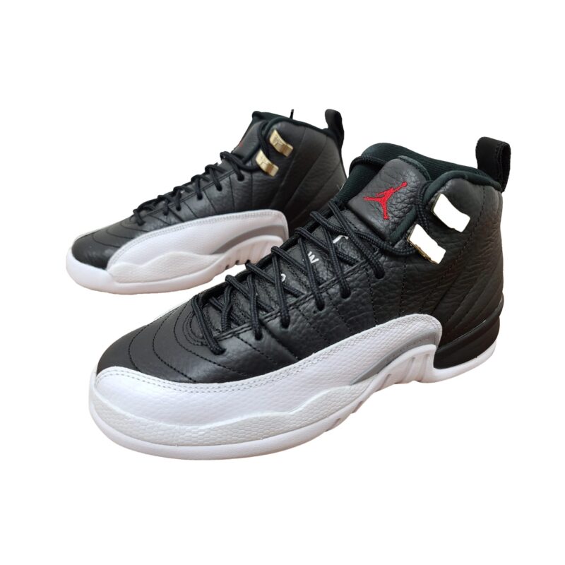 Big Kids Jordan 12 Retro Playoffs Black/Varsity Red-White (153265 006)