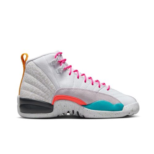 Big Kids Jordan 12 Retro White/Vapor Green-Photon Dust (153265 130)