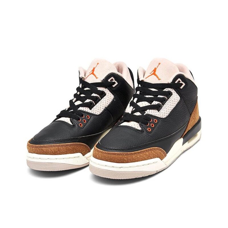 Big Kids Jordan 3 Retro Desert Elephant Blk/Rush Org-Fossil Stone(Dm0967 008)